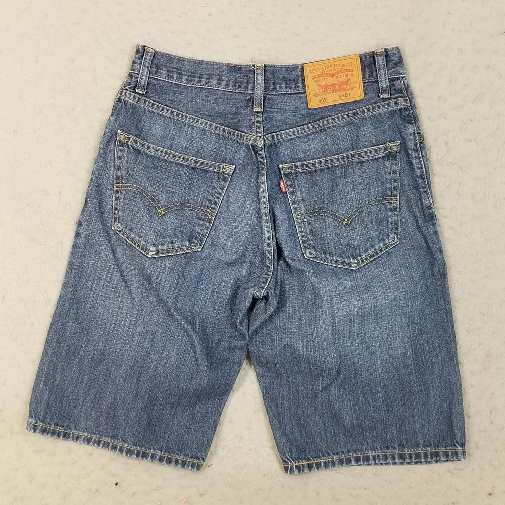 Levi's Shorts Mens 30 Blue 569 Loose Straight Denim Mid Wash Cotton Casual